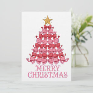 Koketten-Bogen-Weihnachtsbaum - Rosa Bogen Einladung