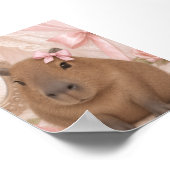 Koketten Capybara rosa Schleife Poster (Ecke)