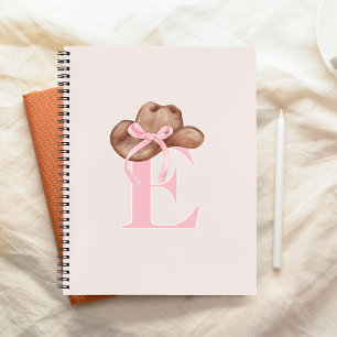 Koketten Cowgirl Hut mit rosa Schleife und Monogra Notizblock