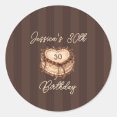 Koketten-Herz-Geburtstagstorte Runder Aufkleber (Vorderseite)