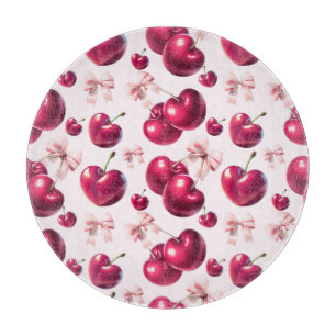 Koketten-Kirschmuster Rosa-Schleife-Ästhetik Schneidebrett