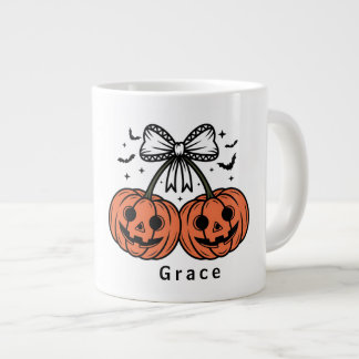 Koketten-Kürbis-Kirschen Personalisierter Hallowee Jumbo-Tasse