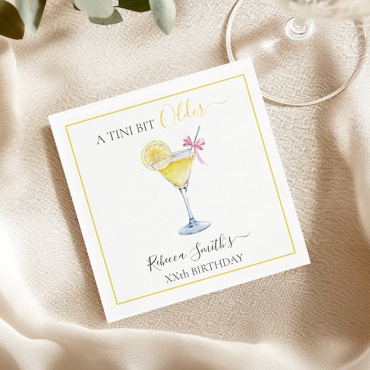 Koketten Lemon-Cocktail Ein Tini-Bit älterer Gebur Serviette