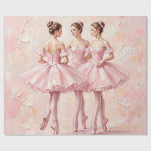 Koketten-Rosa-Ballerina-Geburtstag Geschenkpapi Geschenkpapier