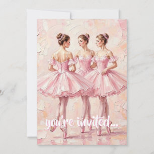 Koketten-Rosa-Ballerina-Geburtstagseinladung Einladung