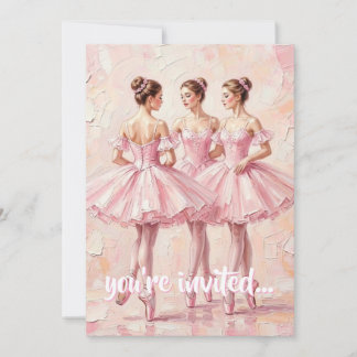 Koketten-Rosa-Ballerina-Geburtstagseinladung Einladung