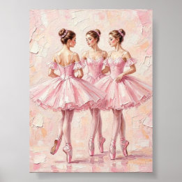 Koketten-Rosa-Ballerina-Ölgemälde (Poster) Poster