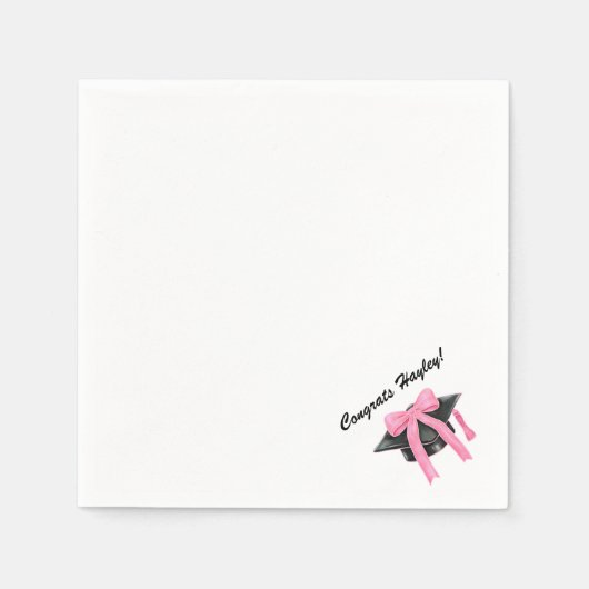 Koketten-Rosa-Blow-Abschlussfeier Serviette (Vorderseite)