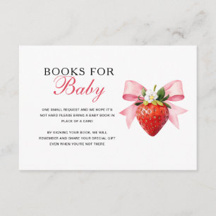 Koketten-Rosa-Erdbeerbücher für Baby Begleitkarte