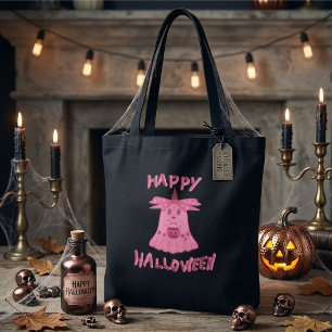 Koketten rosa Geist Frohes Halloween Digitale Kuns Tasche