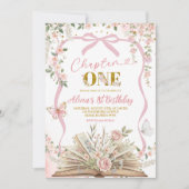 Koketten-Rosa-Märchenbuch-Geburtstag Einladung (Vorderseite)