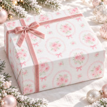 Koketten-Rosa-Rosenband-Wasserfarbenmuster 