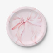 Koketten-Rosa-Schleifen-Papier-Serviette Pappteller (Vorderseite)