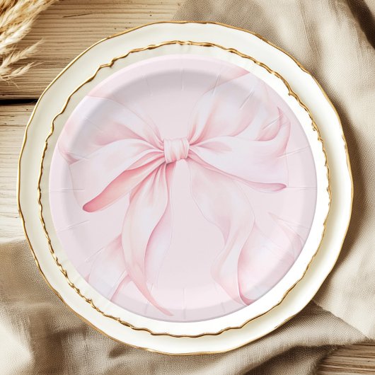 Koketten-Rosa-Schleifen-Papier-Serviette Pappteller