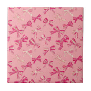 Koketten-Rosa-Schleifen-Streifen nahtloses Muster Fliese