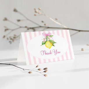 Koketten Rosa Zitronen Baby Shower Dankeskarte