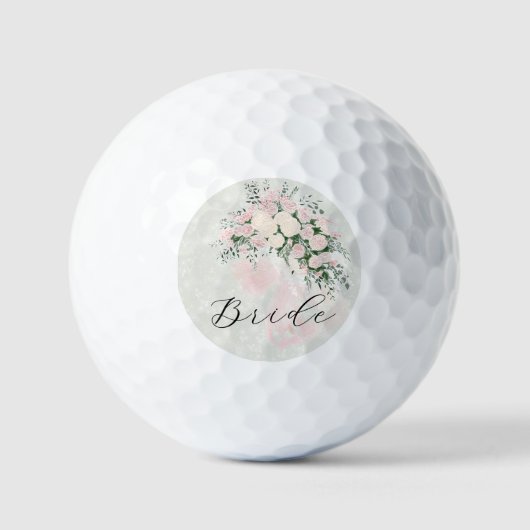 Koketten-Rosé-Bow-Rose-Wisteria-Strauß Golfball (Vorderseite)