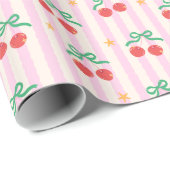 Koketten roten Süßkirschmuster Geschenkpapier (Rolleneckpunkt)