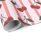 Koketten roten Süßkirschmuster Geschenkpapier (Rolleneckpunkt)