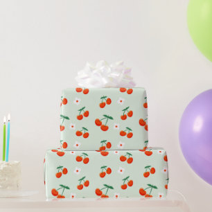 Koketten roten Süßkirschmuster Geschenkpapier