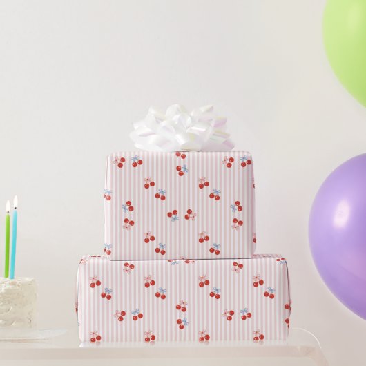 Koketten roten Süßkirschmuster Geschenkpapier (Partygeschenke)