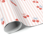 Koketten roten Süßkirschmuster Geschenkpapier (Rolleneckpunkt)