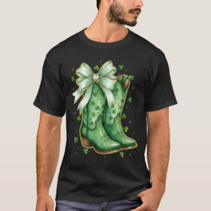 Koketten-Schleife St. Patricks Day Western-Cowboys T-Shirt