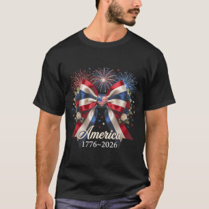 Koketten-Schleife USA Herz 1776 2026 4. Juli 250. T-Shirt