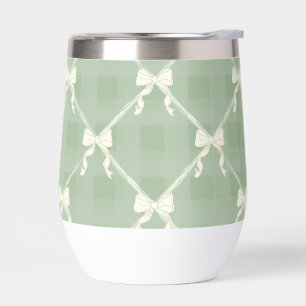 Koketten Schleifen Gingham-Muster Creme Salbei Grü