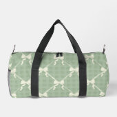 Koketten Schleifen Gingham-Muster Creme Salbeigrün Duffle Bag (Rückseite)
