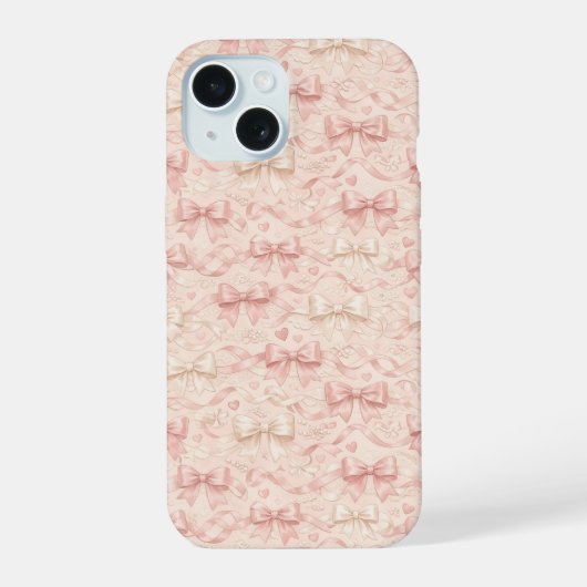 Koketten-Schleifen-Muster iPhone 15 Hülle (Rückseite)