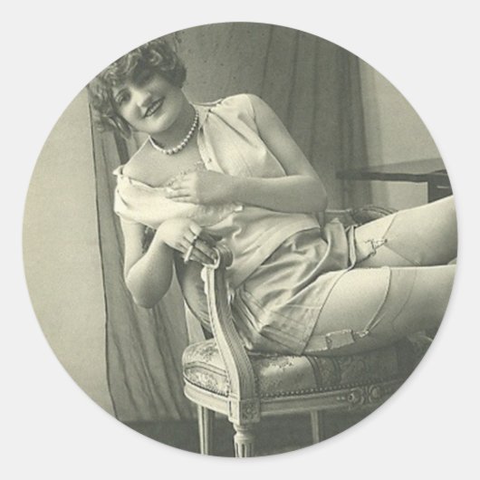 Koketten Vintage Button-Up Girl Stickers (Vorderseite)