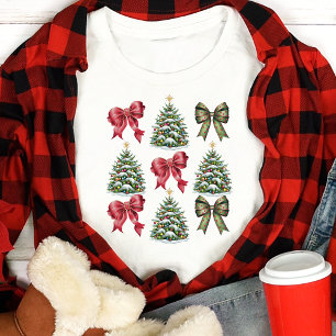 Koketten-Weihnachtsbögen und -Bäume Retro Tri-Blend Shirt