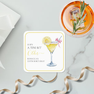 Koketten Zitronencocktail Ein Tini-Bit älterer Geb Rechteckiger Pappuntersetzer