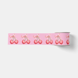 Kokettenband-Herzform-Kirschen mit rosa Schleife Ripsband