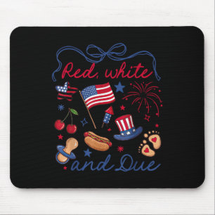 Kokettenbogen Rot Weiß Und Fällig 4. Juli Schwange Mousepad