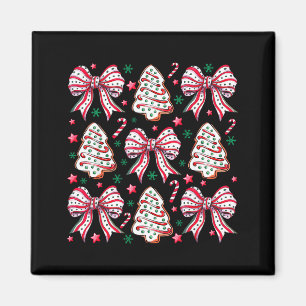 Koketter Bogen Baum Kuchen Zuckerstange Frohe Weih Magnet