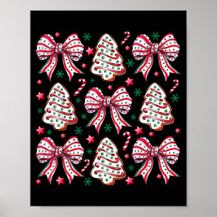 Koketter Bogen Baum Kuchen Zuckerstange Frohe Weih Poster
