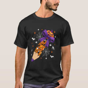 Koketter Bogen Bleistift Gespenst Lehrer Gruselige T-Shirt