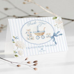 Koketter Bogen französischer Vintage-Kinderwagen B Dankeskarte