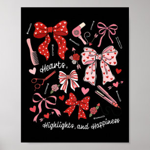 Koketter Bogen-Friseur Valentinstag Hairstylist Poster