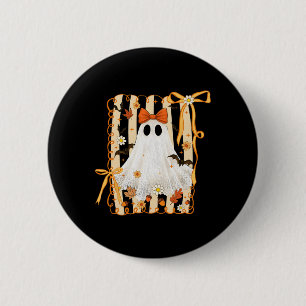 Koketter Bogen-Geist Halloween Gruseliger Spitzeng Button