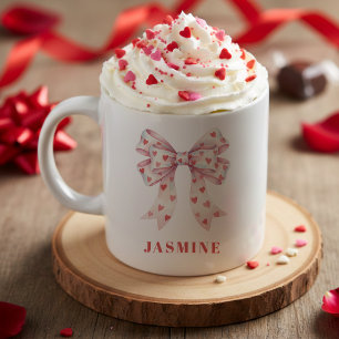 Koketter Bogen Herz Muster Valentinstag Kaffeetasse