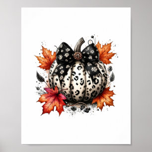 Koketter Bogen Kürbis-Saison Herbst Herbstlaub Tha Poster