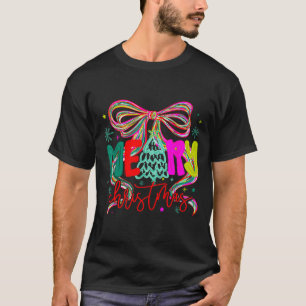 Koketter Bogen Lustiger Frohe Weihnachten Baum Nie T-Shirt
