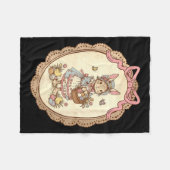 Koketter Bogen Lustiger Hase Bunny Eier Frohe Oste Fleecedecke (Vorderseite (Horizontal))