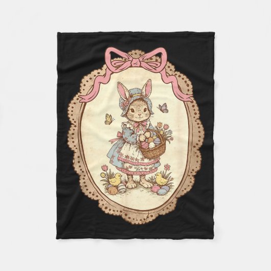 Koketter Bogen Lustiger Hase Bunny Eier Frohe Oste Fleecedecke (Vorderseite)