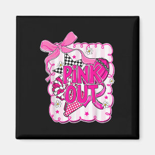 Koketter Bogen Pink Out Football-Mannschaft Brustk Magnet