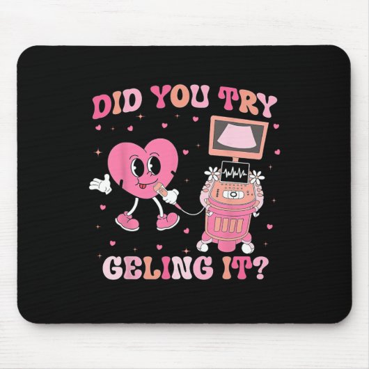 Koketter Bogen Sonographer Valentinstag Hast du Ge Mousepad (Vorne)