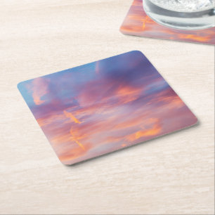 koketter Himmel Rechteckiger Pappuntersetzer